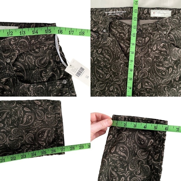 NWT AG x Anthropologie Velvet High Rise Stevie Ankle Skinny Jean brown black 32 - Picture 15 of 16